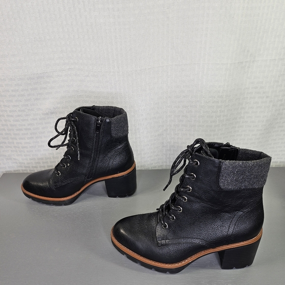 Naturalizer leather lace up side zip ankle boots size 6.5 excellent cond - Picture 3 of 9